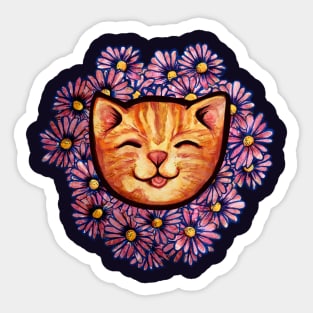 Happy Orange Tabby Cat Sticker